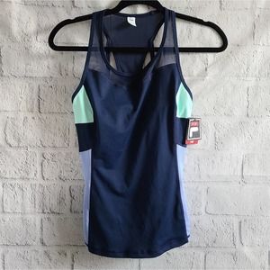 Fila Sport Seattle Navy Blue Mesh Racer Back Workout Tank Top SZ XS NWT